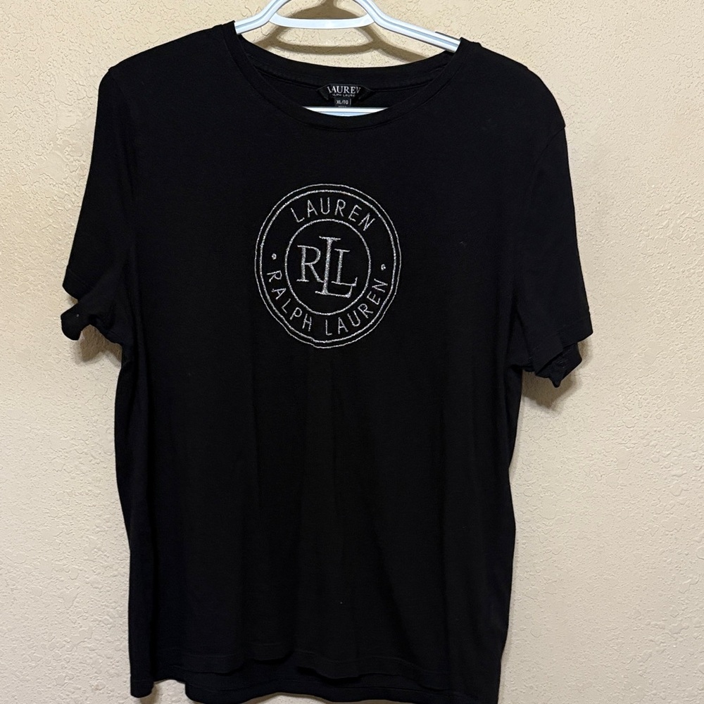 Lauren Ralph Lauren Black Tee with Logo